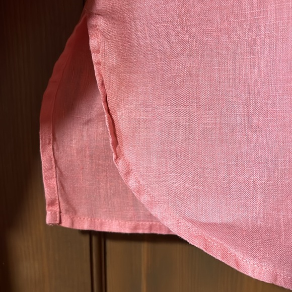 J. Jill Love Linen Button Down Shirt Long Sleeves Peach Colored Size M - Picture 5 of 9